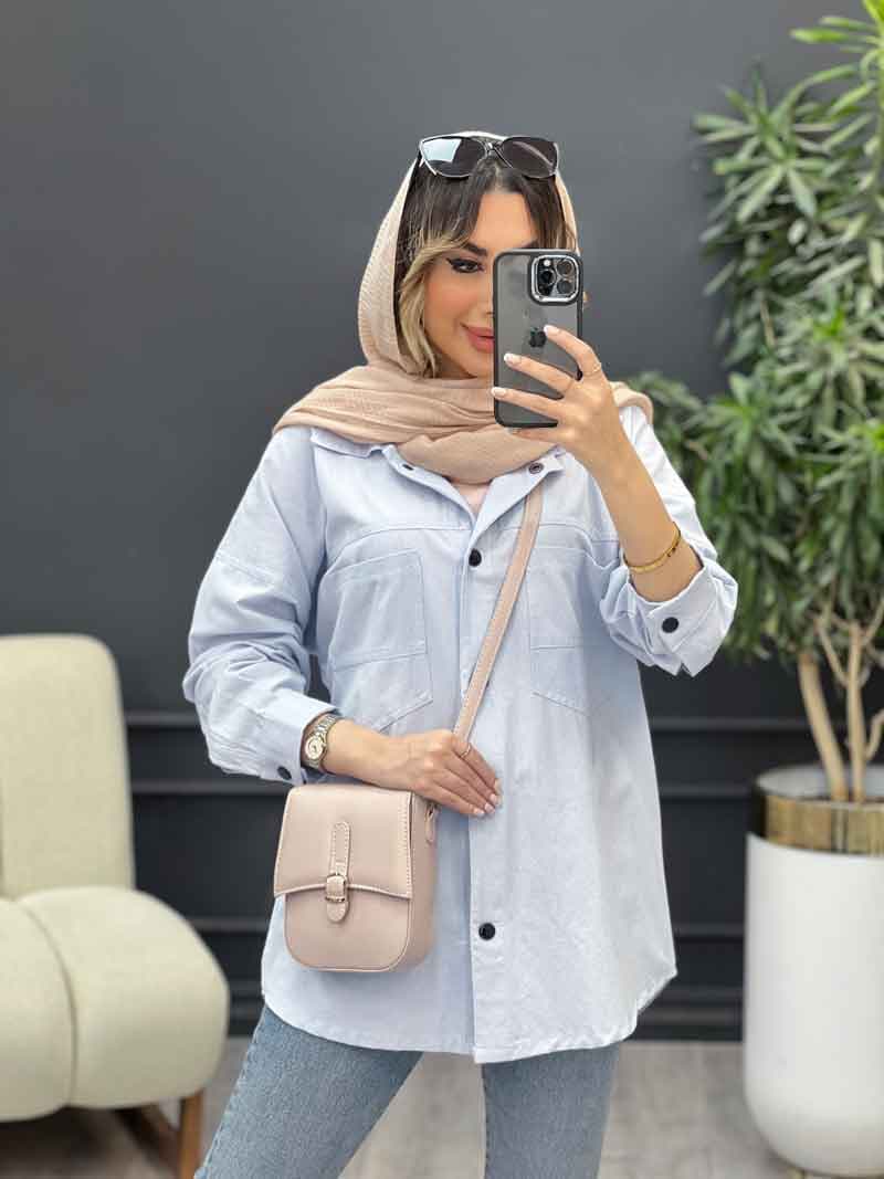 مانتو پشت دکمه دو جیب کد 4981 — تصویر ۷