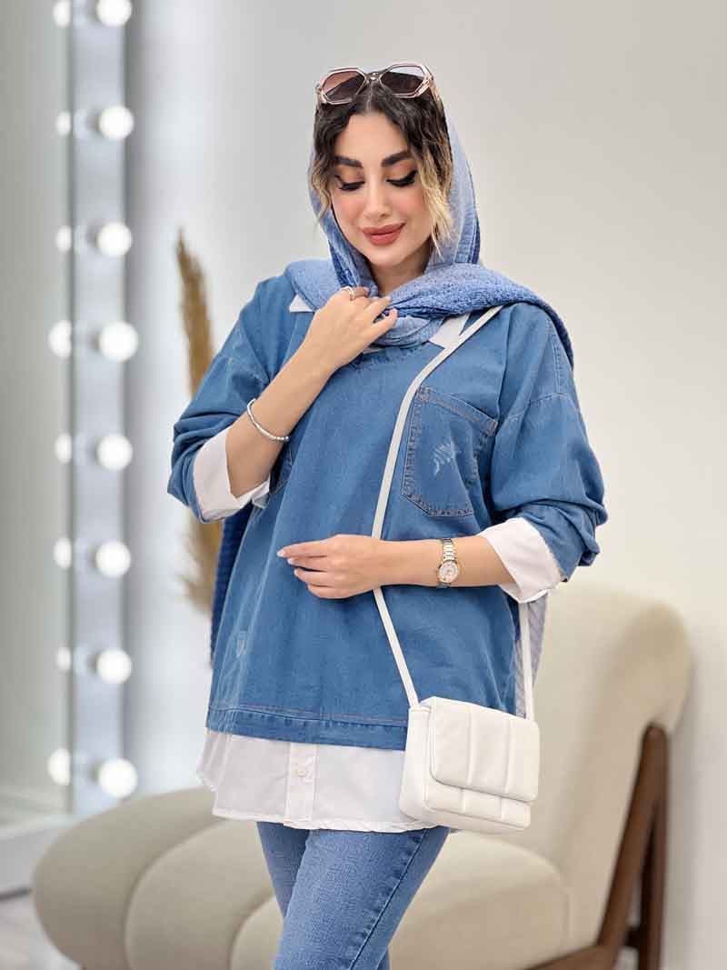 جین ترکیبی دو جیب زاپ دار کد 5233 — تصویر ۳