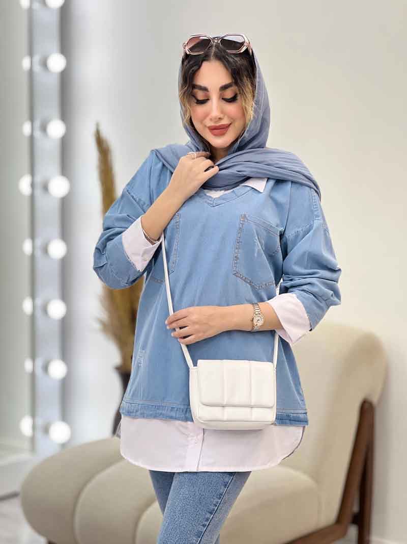 جین ترکیبی دو جیب زاپ دار کد 5233 — تصویر ۲