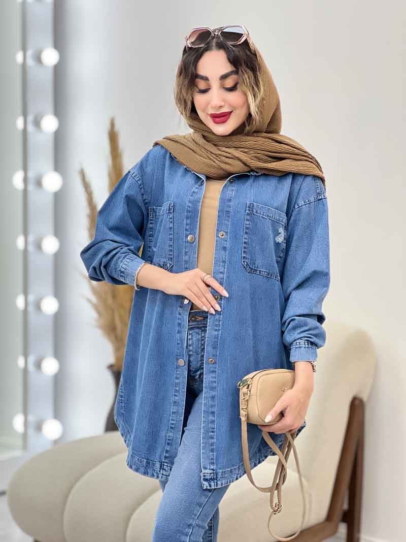 مانتو جین جیب زاپ تیدا کد 5229 — تصویر ۳