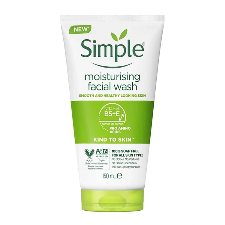 ژل شوینده صورت Simple مدل Moisturising حجم 150 میلی لیتر