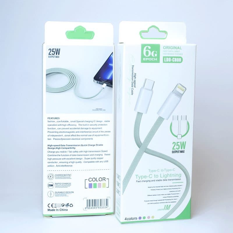 کابل شارژ تایپ سی به تایپ سی فست شارژ 25 وات LDO-C800 25W + (گارانتی طلایی) — تصویر ۴