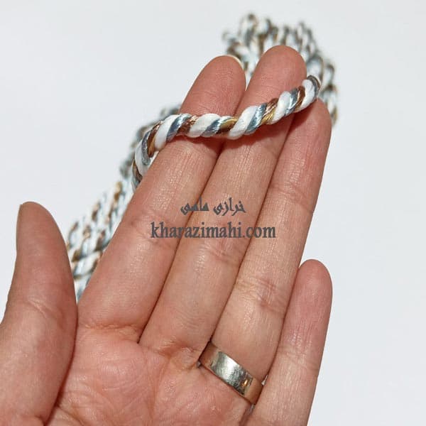 ریسه کنفی رنگی{سه رنگ سفید،آبی،قهوه ای} — تصویر ۲