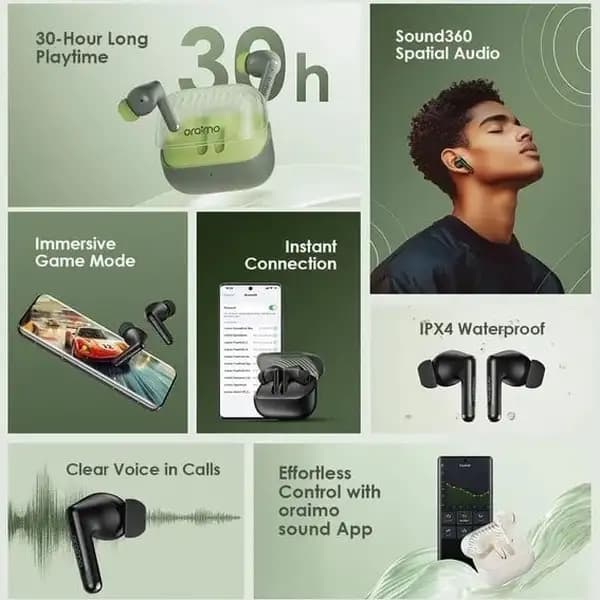 هندزفری بی‌سیم اورایمو مدل Oraimo SpaceBuds Neo OTW-323 — تصویر ۳