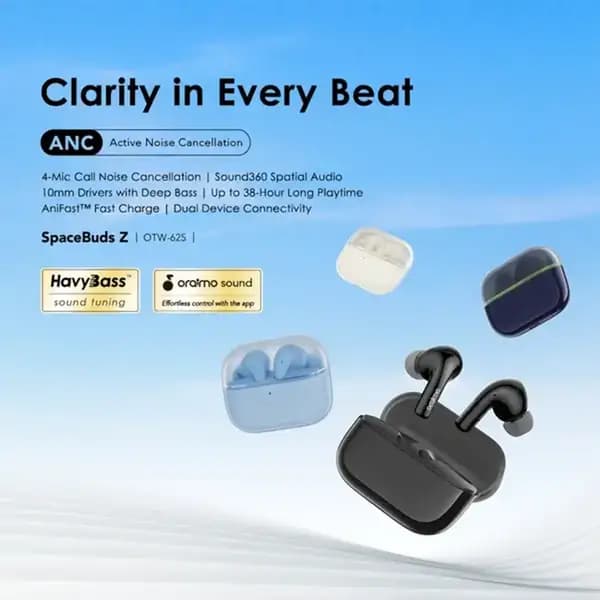 هندزفری اورایمو مدل Oraimo SpaceBuds Z_OTW-625 Wireless Headphone — تصویر ۳