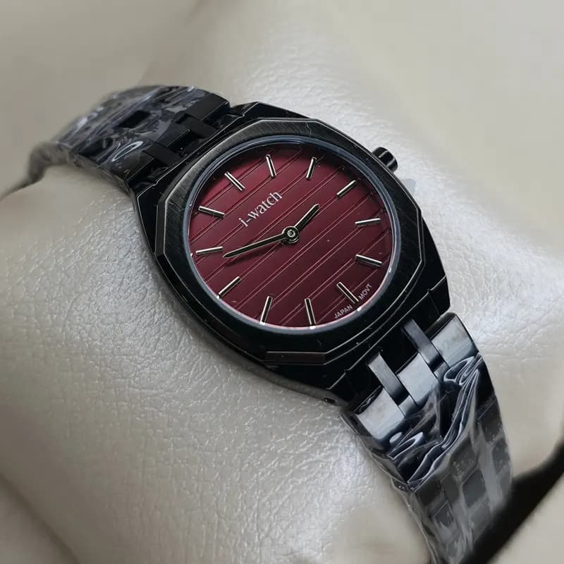 ساعت مچی زنانه آی واچ اورجینال ژاپن مشکی زرشکی مدل 190296L — تصویر ۵