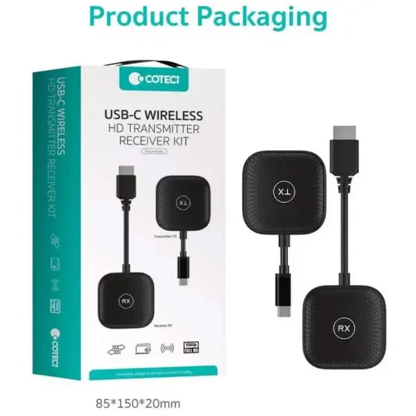 کیت فرستنده و گیرنده تصویر بیسیم با برد ۵۰ متر کوتسی مدل Coteci OF-050 Wireless HDMI Kit — تصویر ۶
