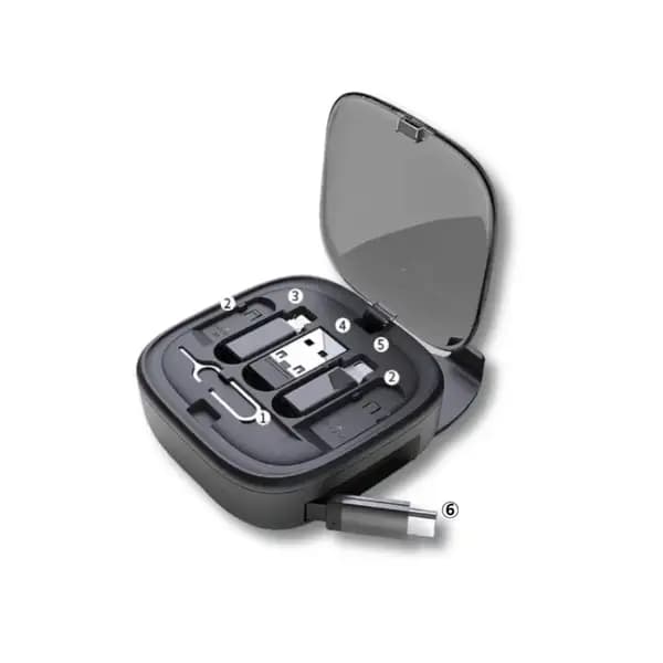 مجموعه لوازم جانبی موبایل کوتسی مدل Coteci Travel Edition Multi-functional Retractable Cable Organizer 87701