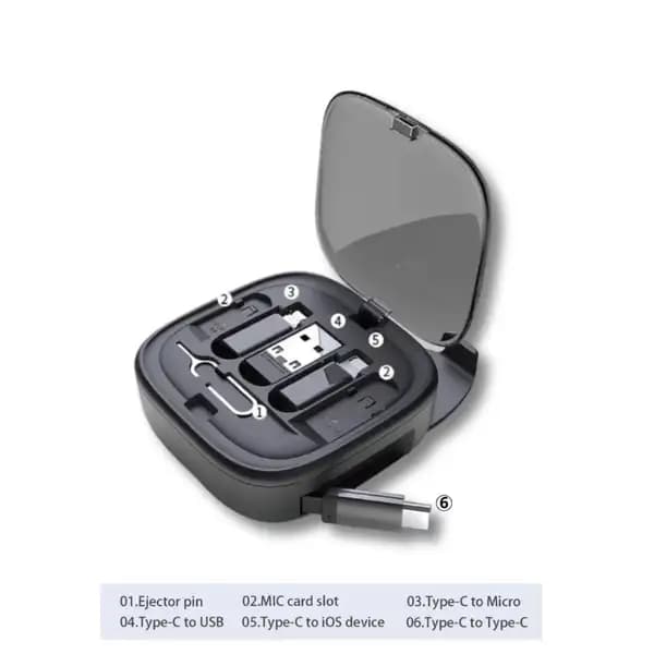 مجموعه لوازم جانبی موبایل کوتسی مدل Coteci Travel Edition Multi-functional Retractable Cable Organizer 87701 — تصویر ۴