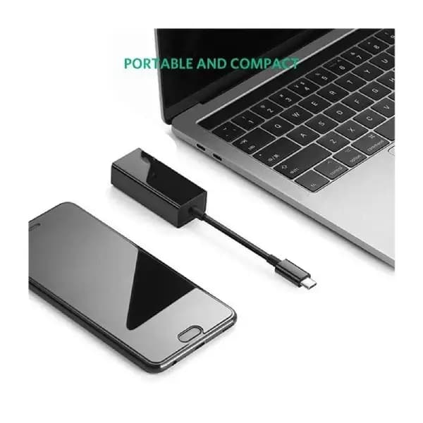 مبدل USB-C به LAN با سرعت ۱۰۰ مگابیت بر ثانیه کوتسی مدل Coteci 83002 USB-C to LAN Converter 100Mbps — تصویر ۲