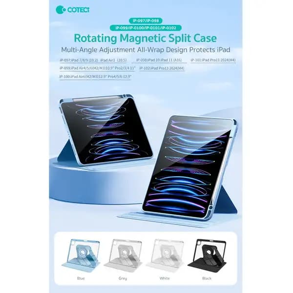 کاور آیپد پرو مگنتی با جای قلم کوتسی مدل Coteci Magnetic Case ipad Pro 12.9 , Air12.9″ IP-100 — تصویر ۲