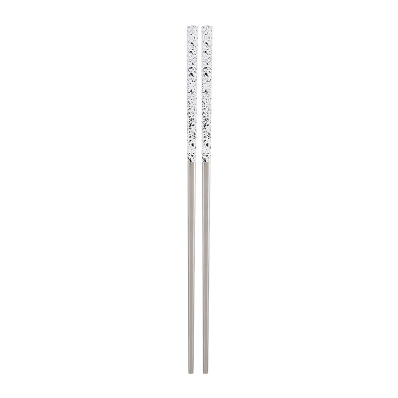 چاپ استیک مینیسو، مدل MINISO Chopsticks (White)، طرح مجلسی، استیل/ سفید مشکی