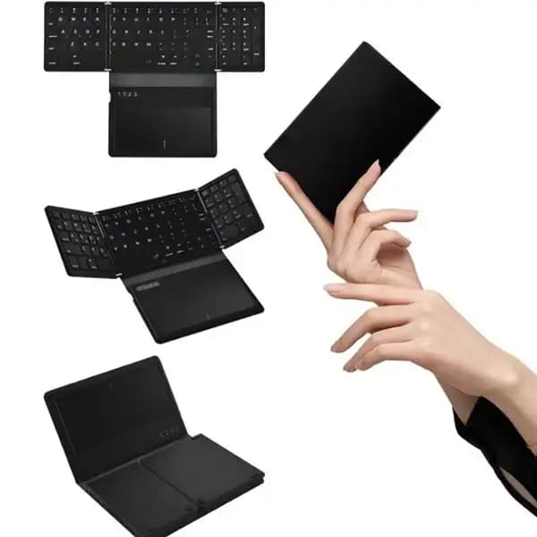 کیبورد بی‌سیم تاشو شارژی با تاچ پد کوتسی مدل Coteci Folding Bluetooth Keyboard with TouchPad OF-032 — تصویر ۳