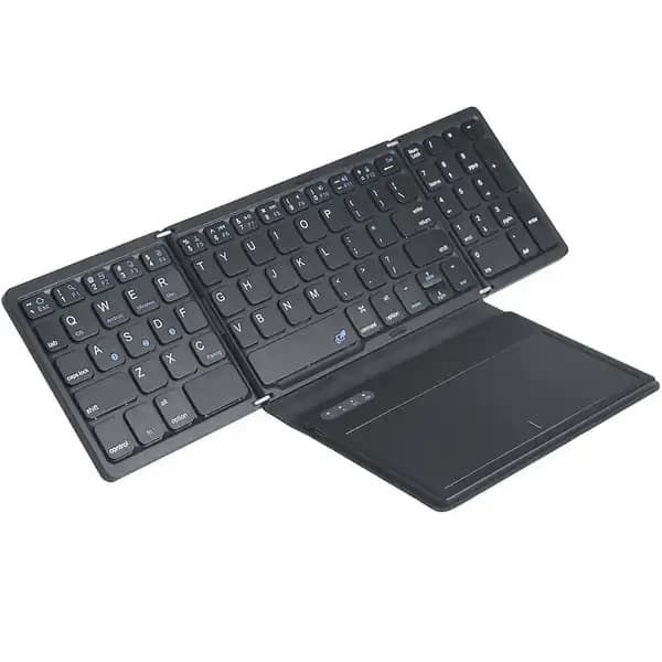 کیبورد بی‌سیم تاشو شارژی با تاچ پد کوتسی مدل Coteci Folding Bluetooth Keyboard with TouchPad OF-032