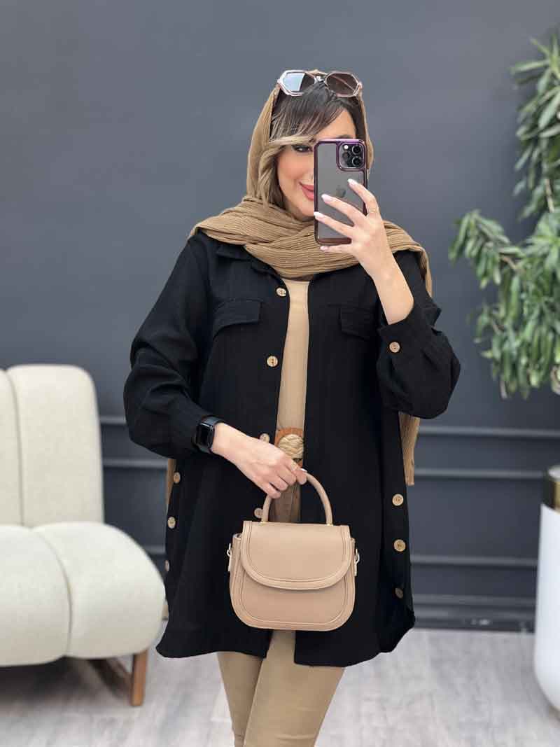 مانتو بغل سه دکمه آیلار کد 5187 — تصویر ۳