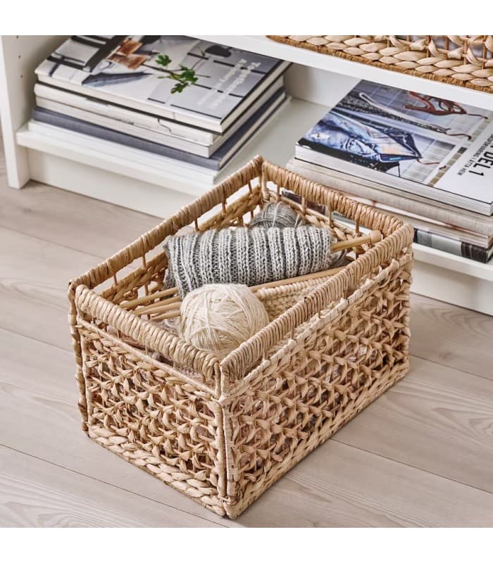 سبد آیکیا، مدل TÄTING، حصیری، سنبل آبی، 35x25x25 سانتی متر — تصویر ۵