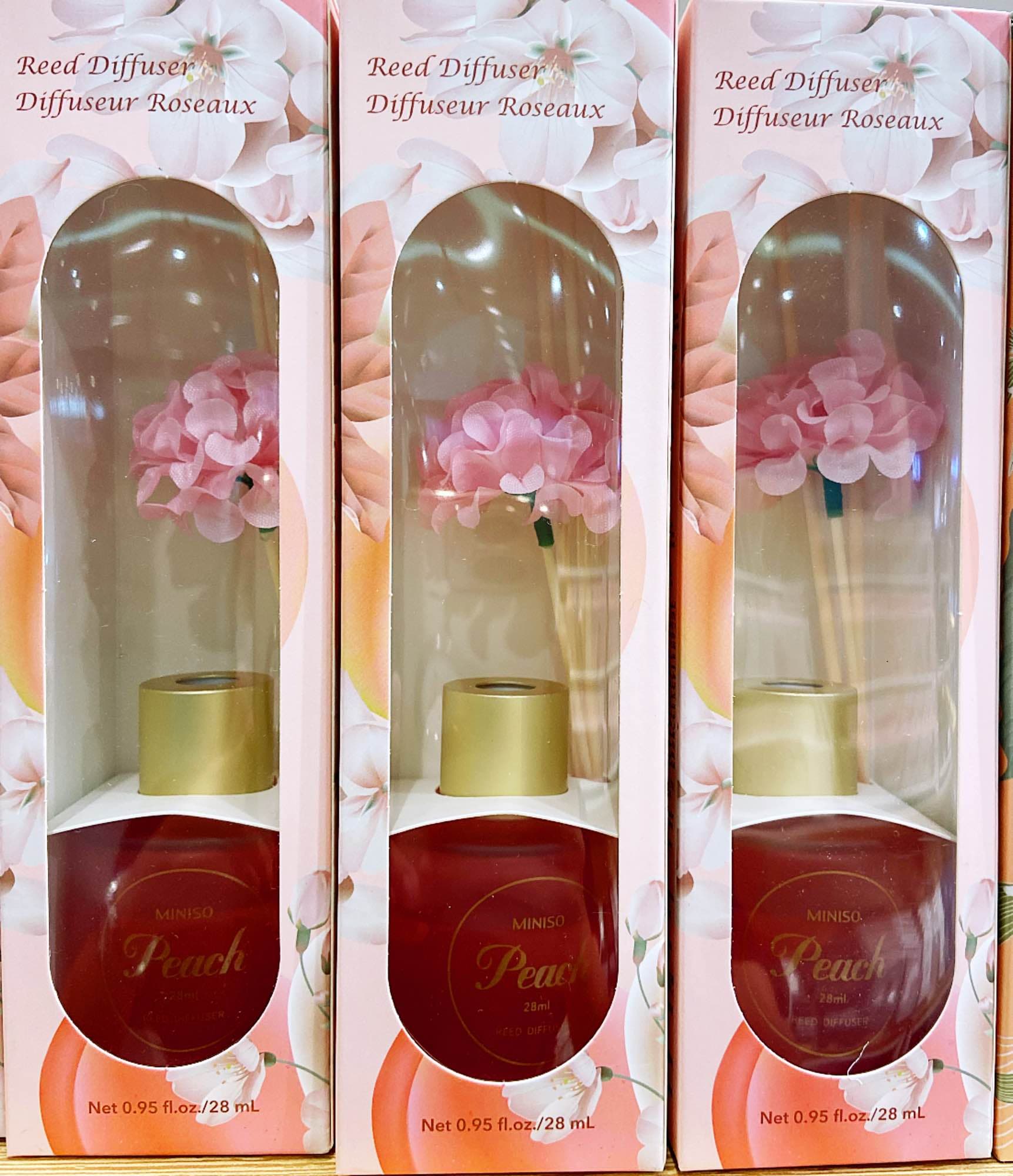 خوشبو کننده مینیسو، مدل MINISO encounter series reed diffuser ، هلویی، 28 میلی لیتر — تصویر ۲