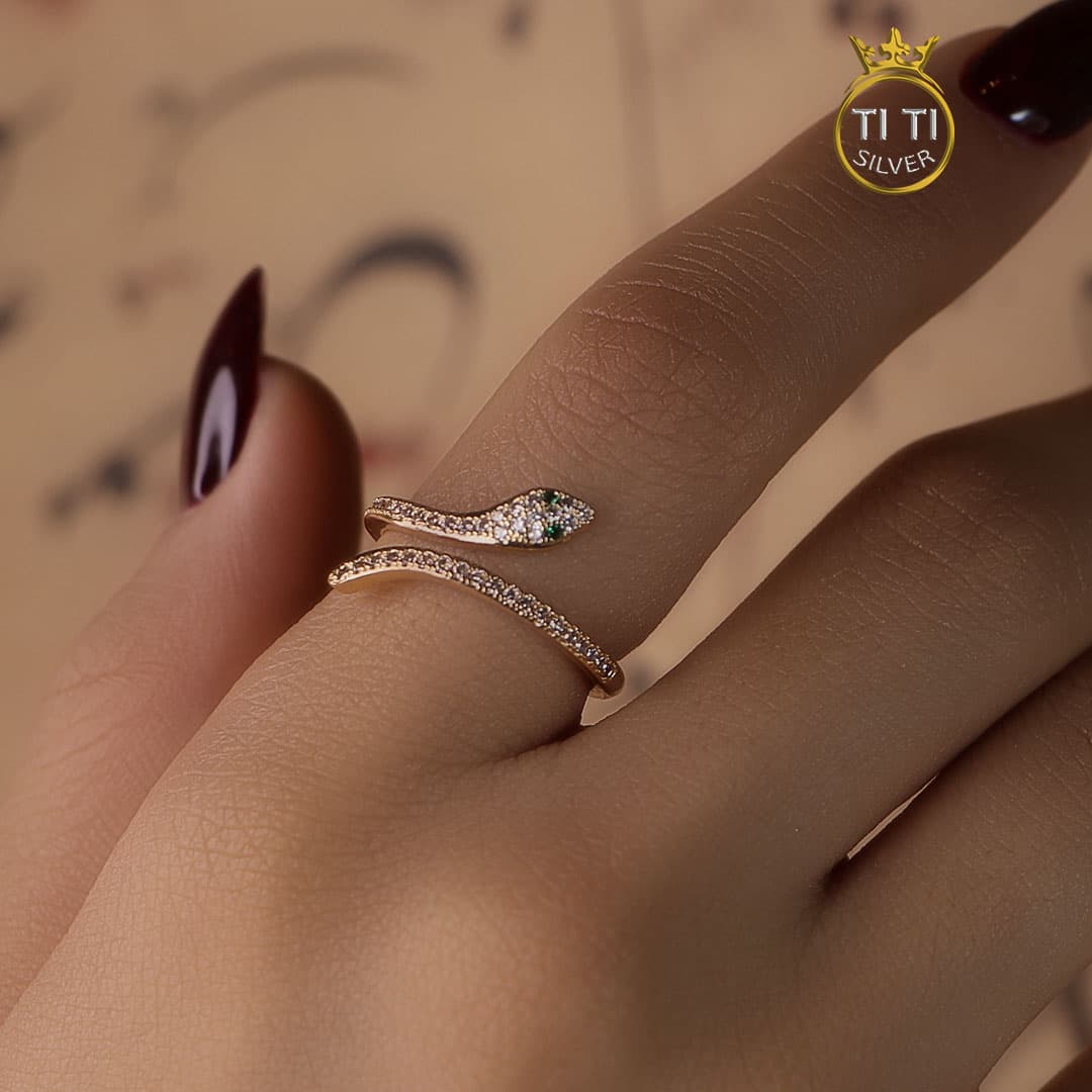 انگشتر طرح مار 010258 — تصویر ۴