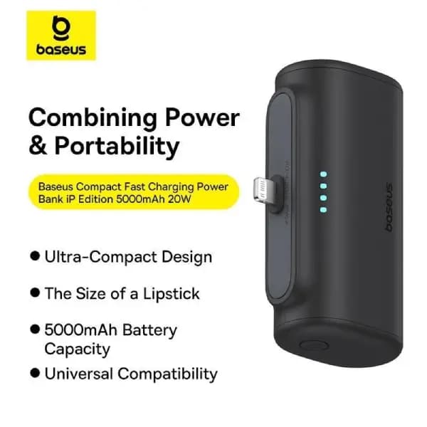 پاوربانک 5000میلی امپر بیسوس مدل Baseus Compact Fast Charging Type-C Edition 20w — تصویر ۲