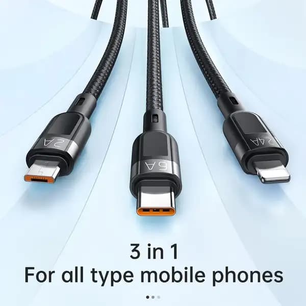 کابل فست شارژ 65 وات سه سر مک دودو مدل Mcdodo CA-0930 Lightning+Micro+Type-C 3-in-1 Fast Charging Data Cable — تصویر ۶