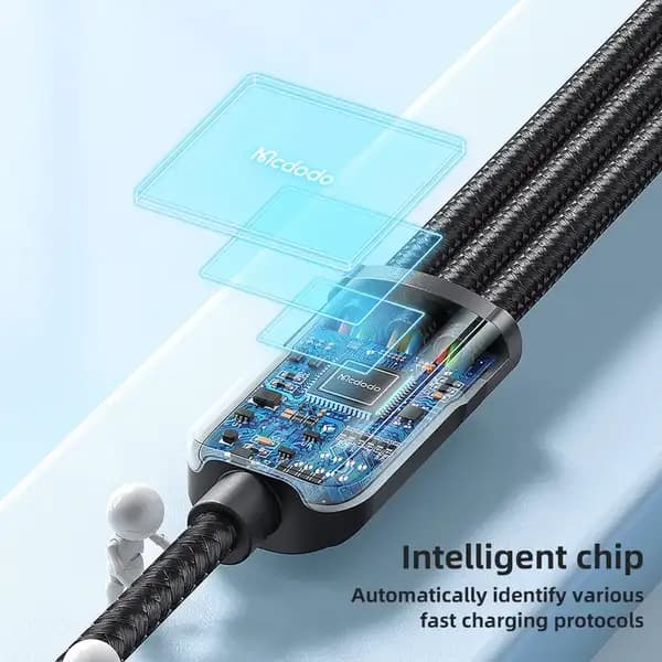 کابل فست شارژ 65 وات سه سر مک دودو مدل Mcdodo CA-0930 Lightning+Micro+Type-C 3-in-1 Fast Charging Data Cable — تصویر ۷