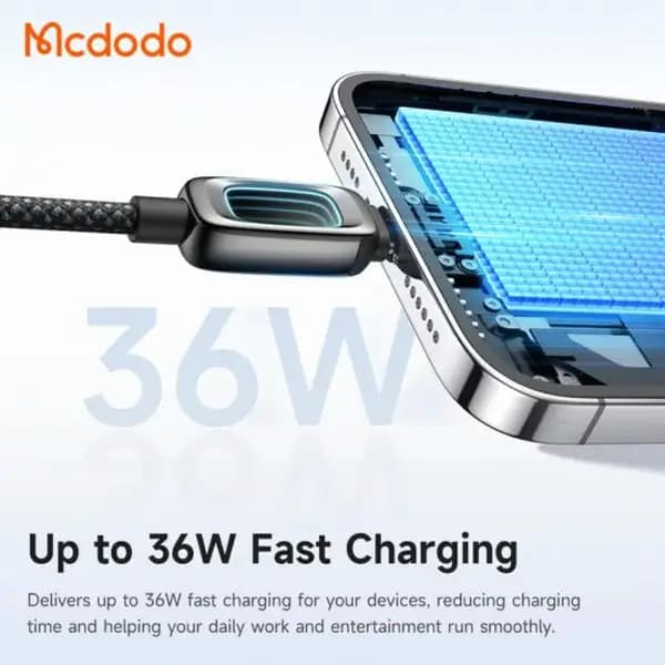 کابل شارژ سریع تایپ سی به لایتنینگ 36 وات 1.2 متر مک دودو مدل Mcdodo CA-0400 — تصویر ۷