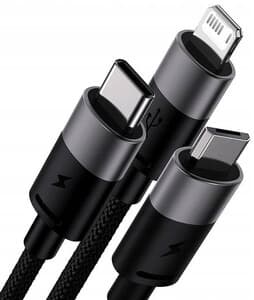 کابل سهکاره 60 سانتی باسئوس مدل Baseus StarSpeed 3-in-1 — تصویر ۳