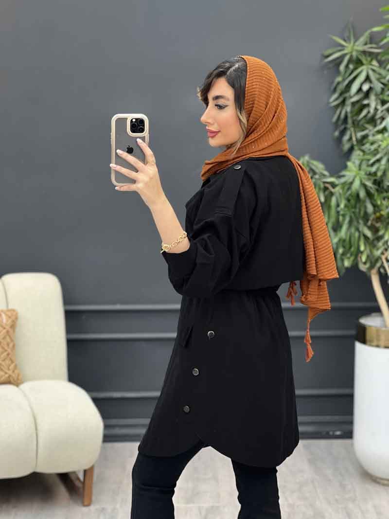 مانتو ژیله دار سرشانه پاگن کد 5132 — تصویر ۶
