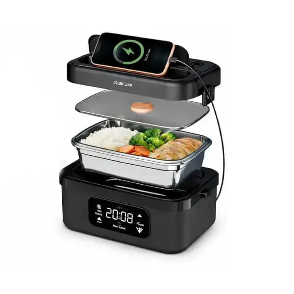 ظرف غذای الکتریکی شارژی گرین لاین مدل Green Lion Portable Lunch Box 1L GLB-30