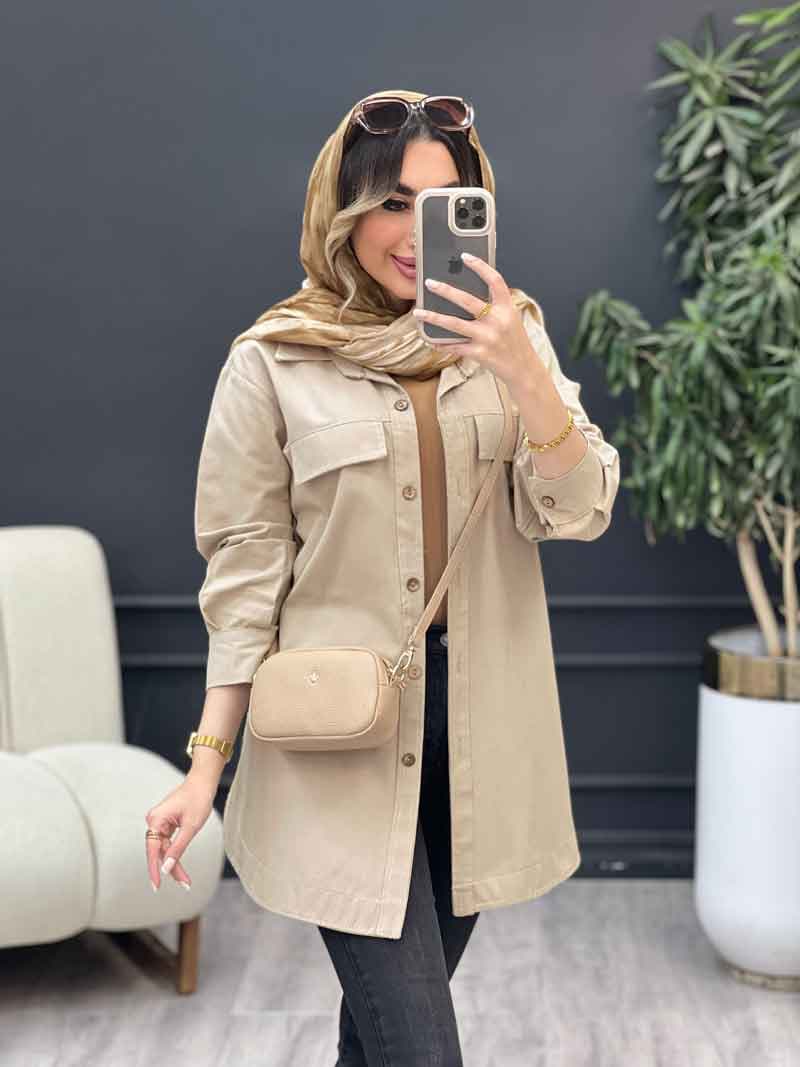 مانتو جیب نما بغل سه دکمه کد 5029 — تصویر ۸