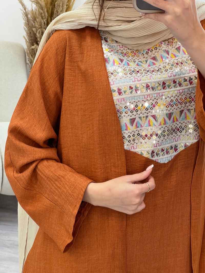 ست پیراهن دو تکه پولک دوزی کد 5042 — تصویر ۵