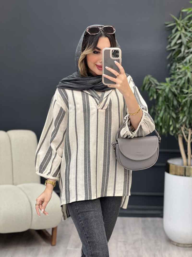 مانتو جلو بسته آروشا کد 5035 — تصویر ۳