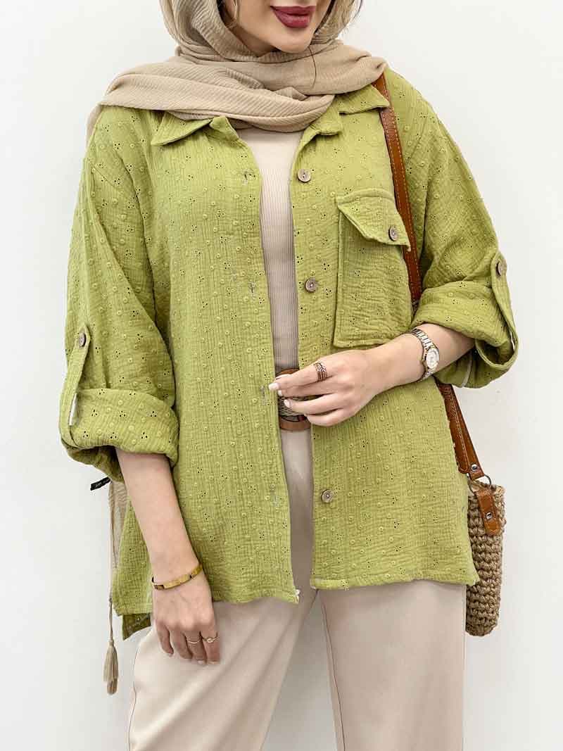 شومیز تک جیب سیما کد 5055 — تصویر ۶