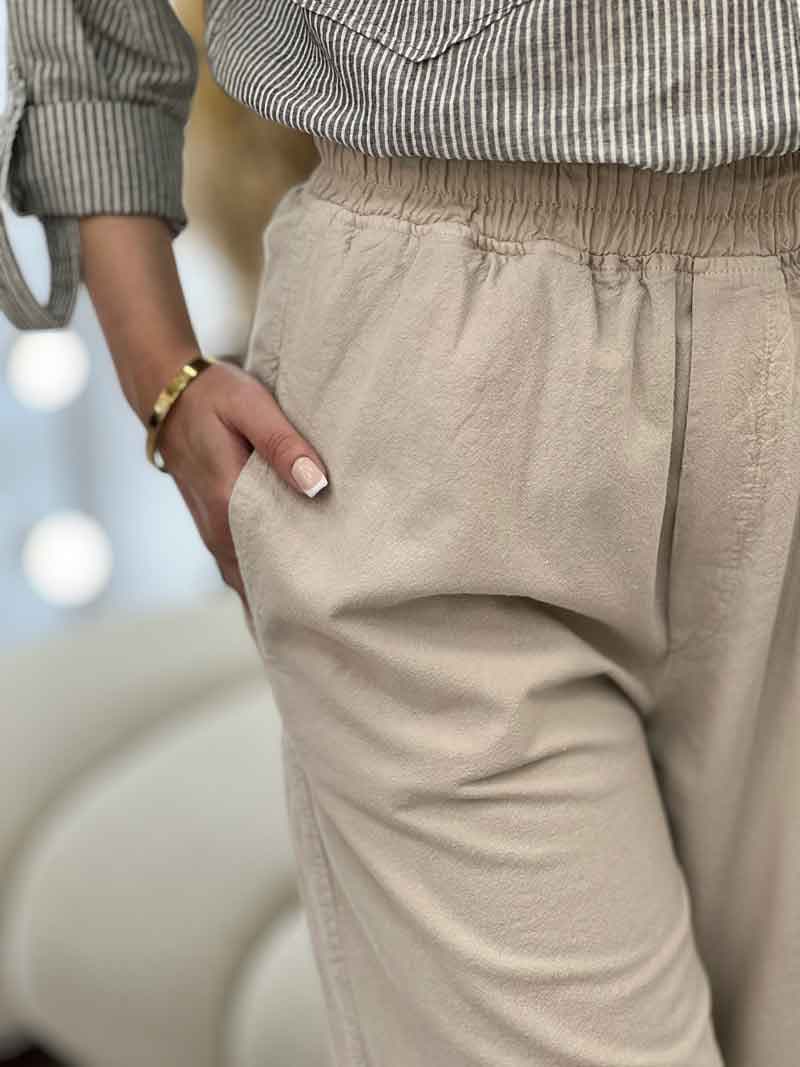 شلوار کمر کش لینن قد 110 کد 15935 — تصویر ۵