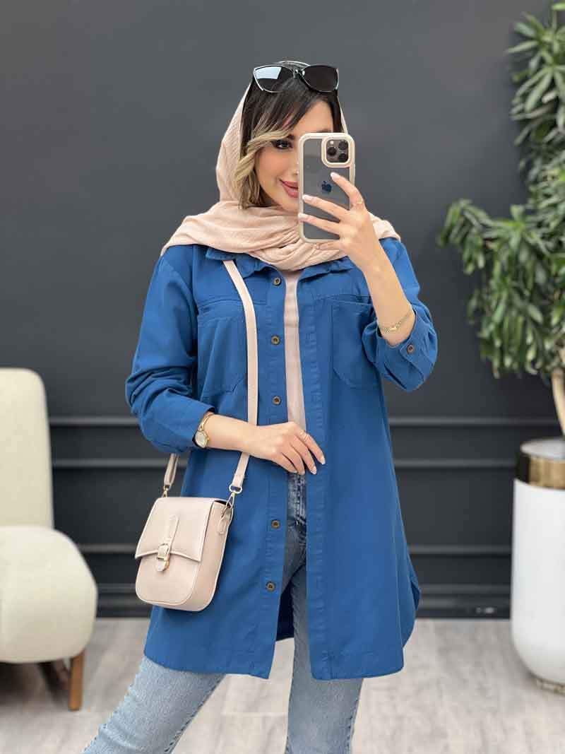 مانتو کتان رنگی سوفیا کد 5045 — تصویر ۴