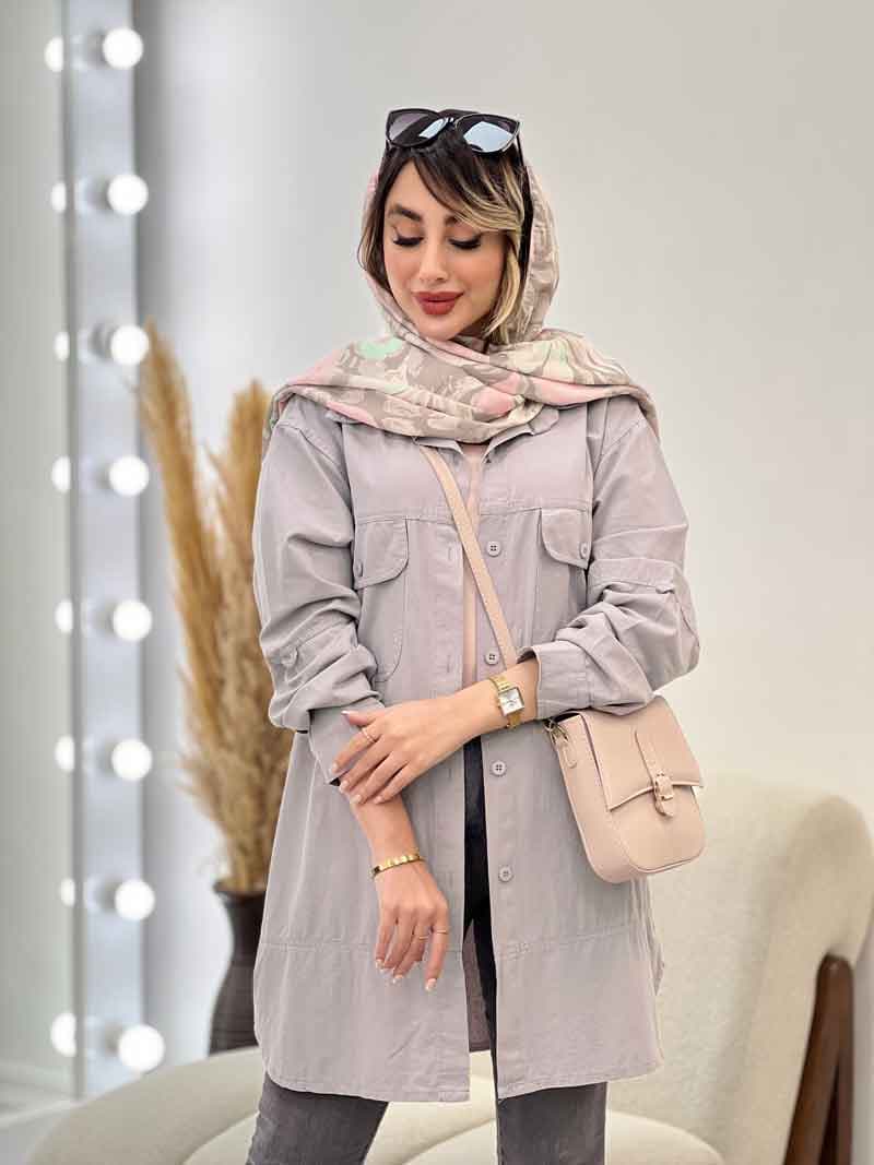 مانتو سر جیب دکمه ملیکا کد 4997 — تصویر ۵