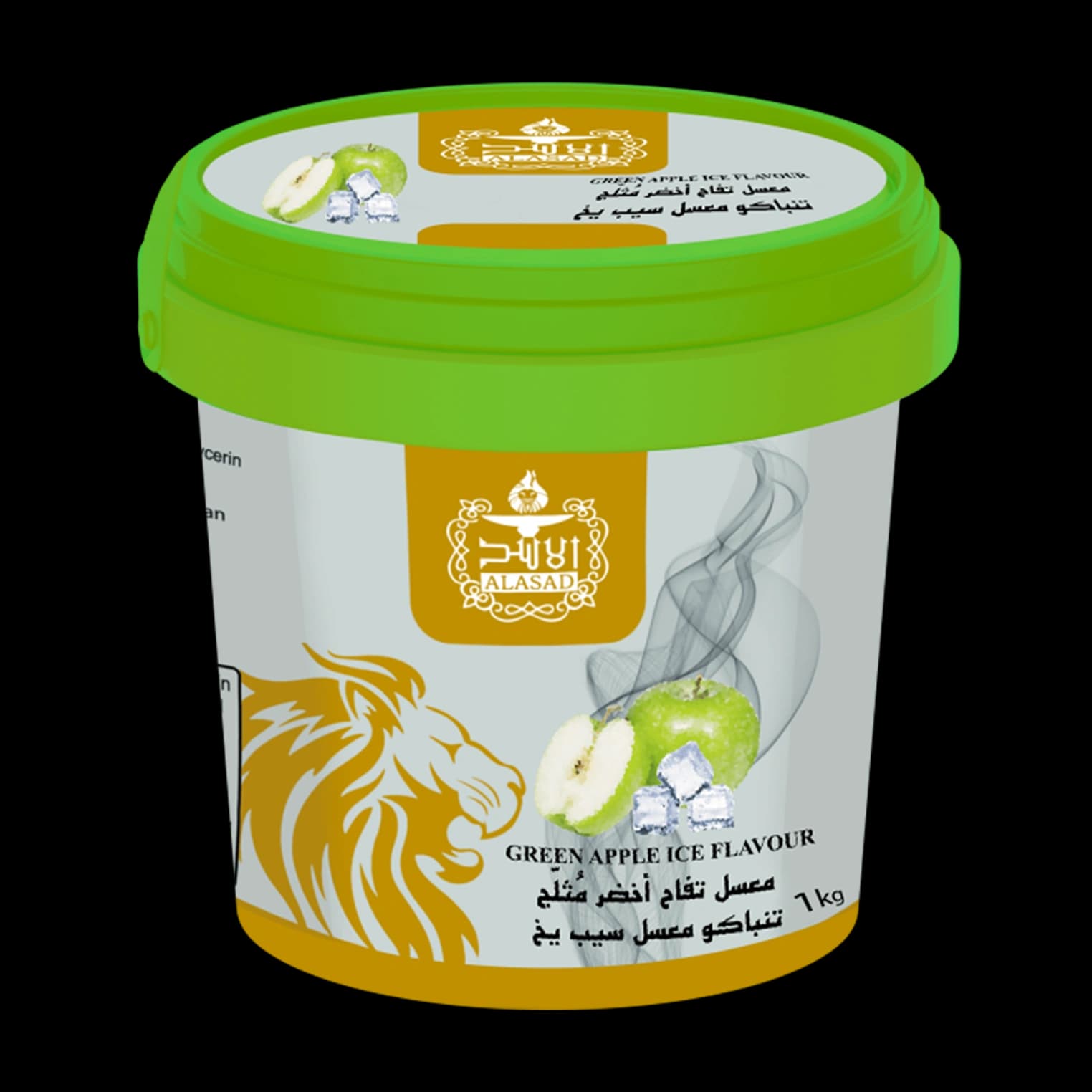تنباکو قلیان الاسد سیب سبز یخ Alasad green apple ice hookah tobacco