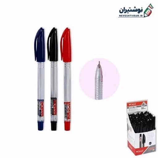 خودکار مشکی نوک 0.7 و 1 میلی بدنه کریستال آفیس کنکو