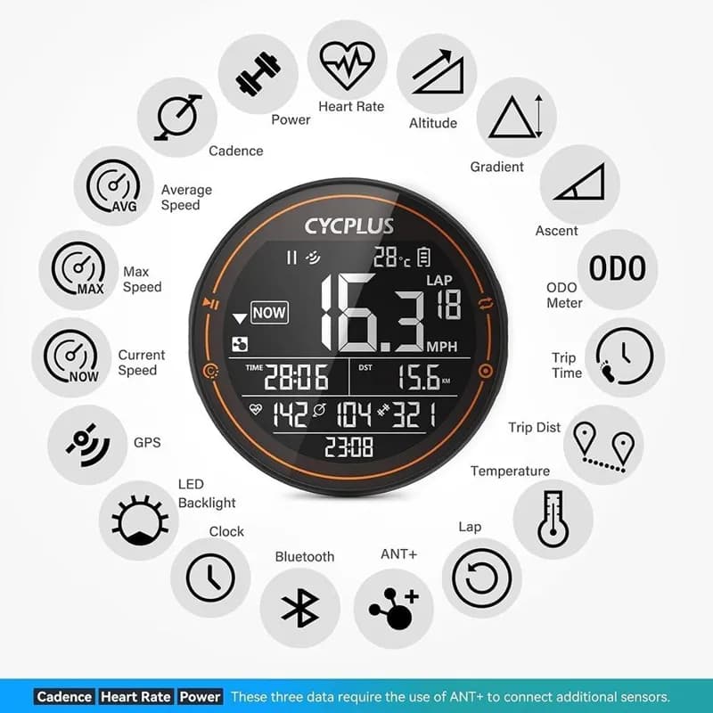 کامپیوتر دوچرخه برند CYCPLUS M2 — تصویر ۳
