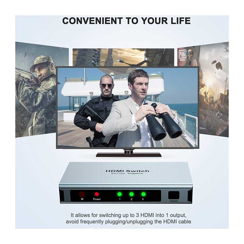 سوئیچ 1 به 3 HDMI کیفیت 4K برند WENTER — تصویر ۵