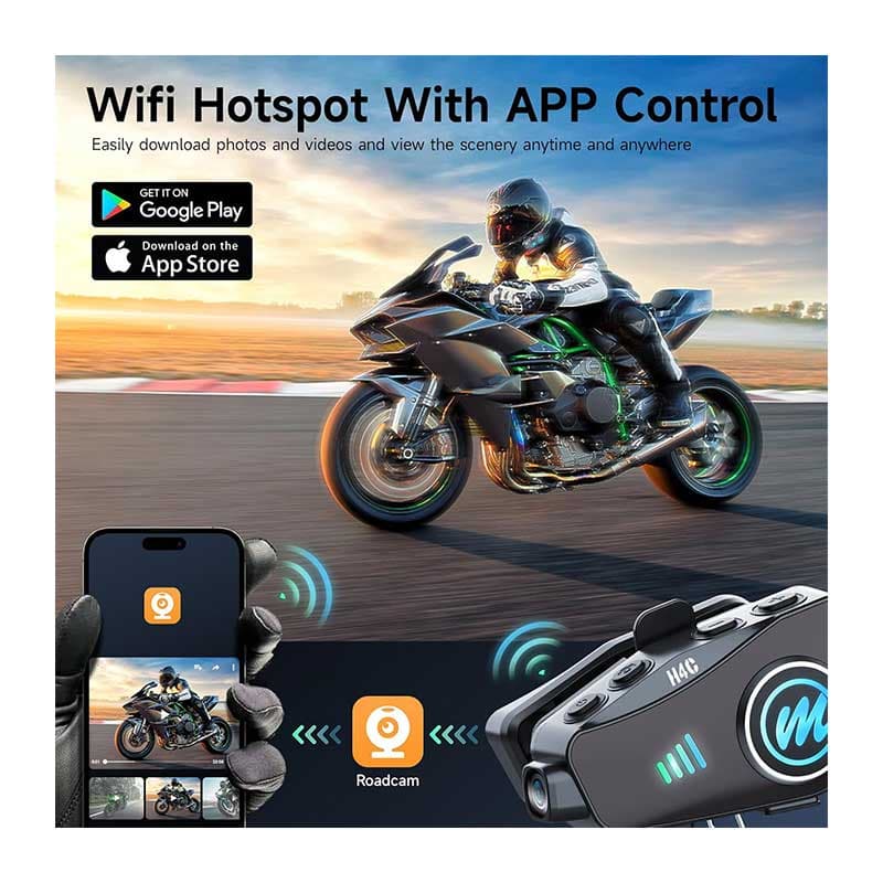 هدست و دوربین کلاه کاسکت برند Moman مدل H4C (استوک) — تصویر ۲
