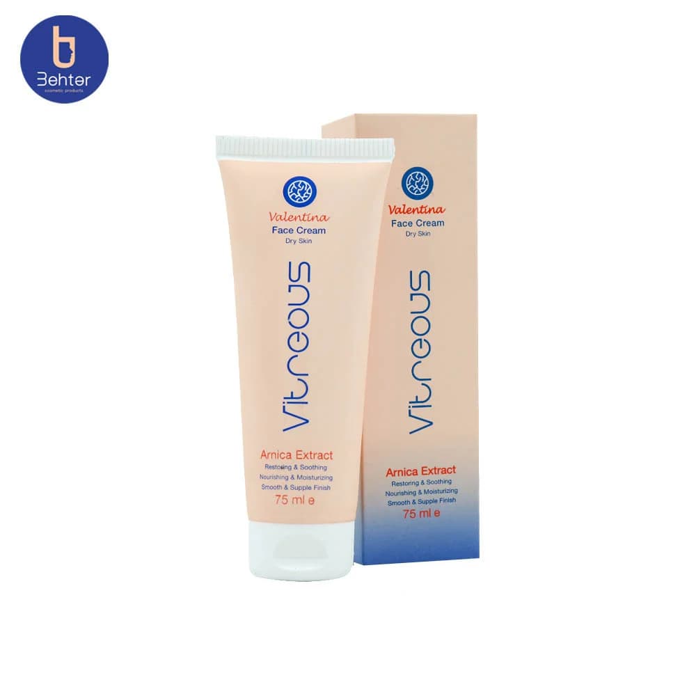 کرم ابرسان والنتینا ویتروس مخصوص پوست خشک حجم 75میل Valentina Vitreous Moisturizing Cream for Dry Skin, 75ml