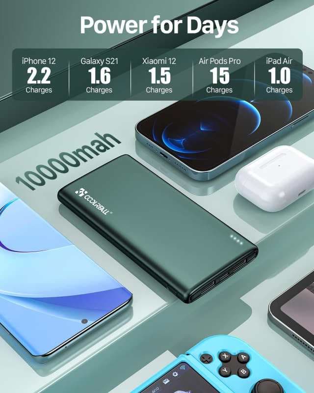 پاوربانک Coolreall با ظرفیت 10000میلی‌آمپر ساعت
