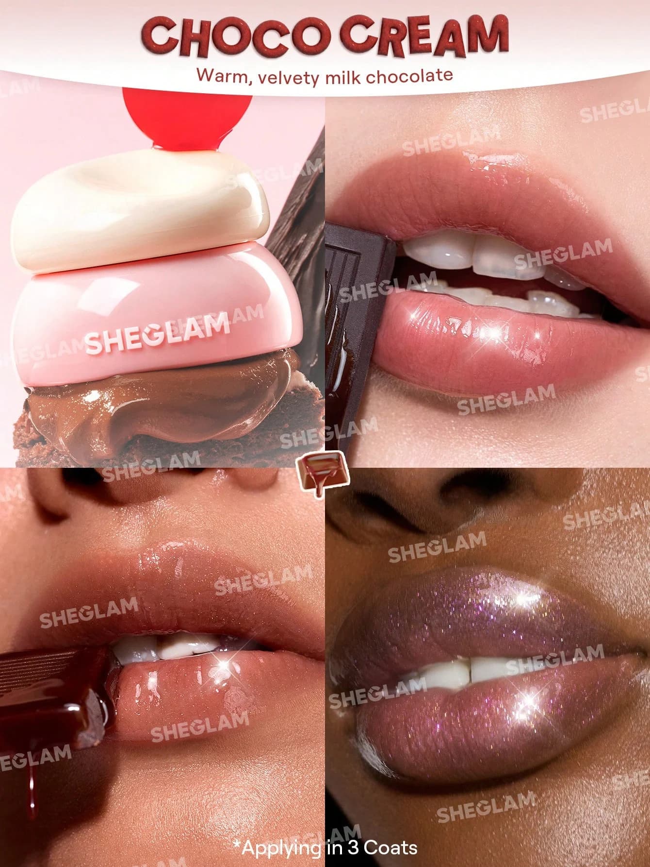 مربای لب ژله‌ای شیگلم رنگ Choco Cream — تصویر ۵
