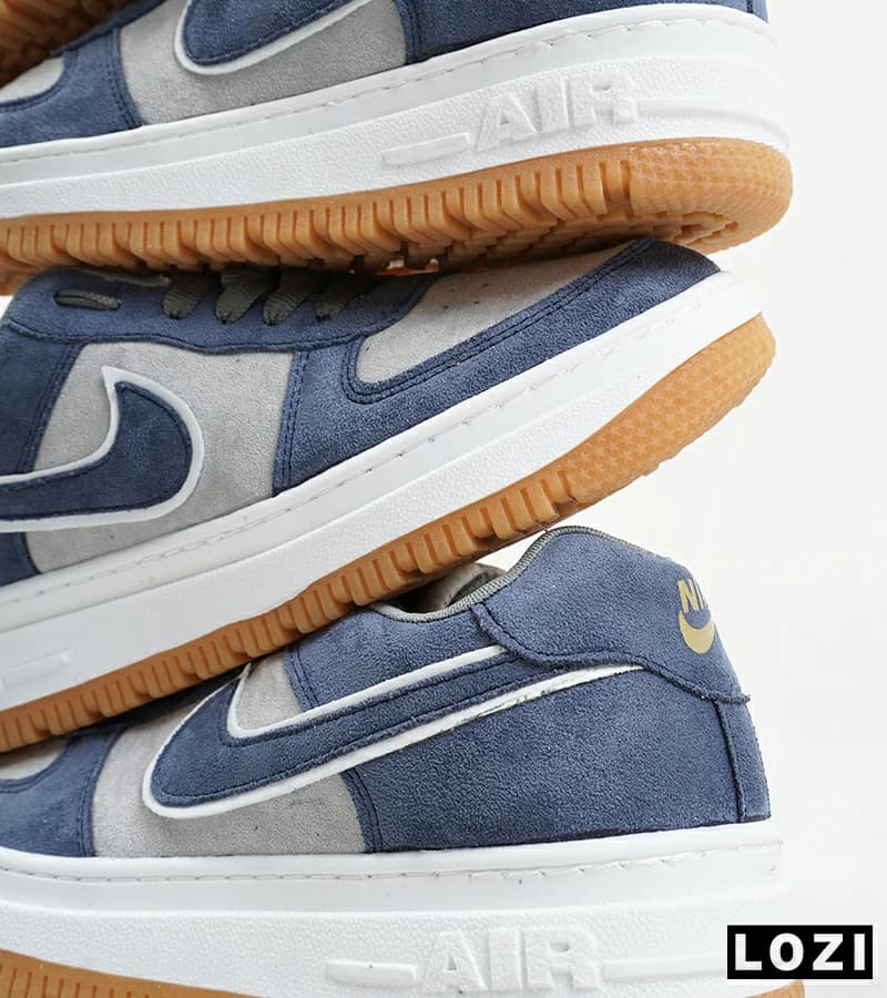 کفش کتانی مردانه و زنانه سفید آبی نایک NIKE AIR FORCE مدل 7767 — تصویر ۳