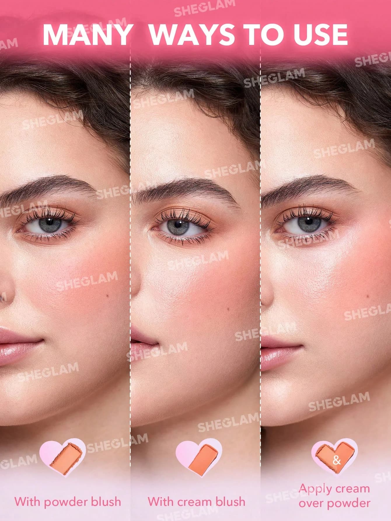 پالت رژگونه شیگلم مدل Cheek to Cheek Duo رنگ Pink Sprinkles — تصویر ۷