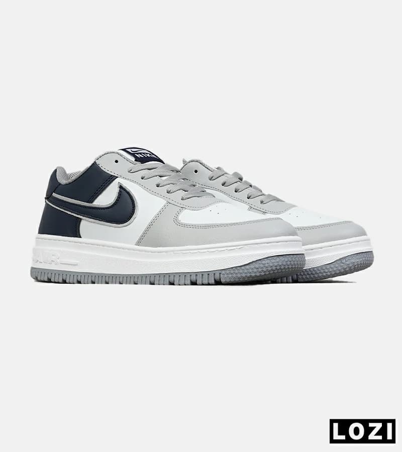 کفش مردانه و زنانه سفید طوسی سرمه ای NIKE AIR FORCE مدل 8161 — تصویر ۵