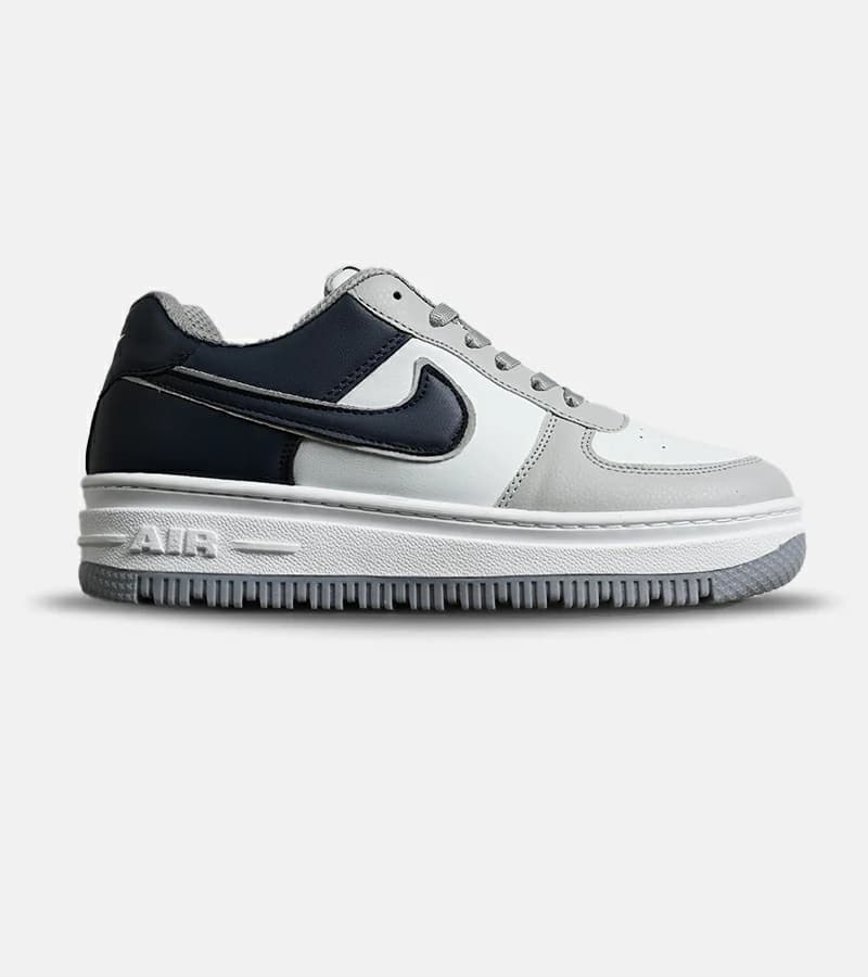 کفش مردانه و زنانه سفید طوسی سرمه ای NIKE AIR FORCE مدل 8161