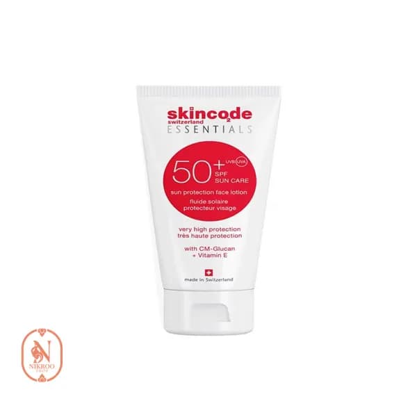 لوسیون ضدآفتاب بی رنگ فاقد چربی SPF50 اسکین کد 50 میل
