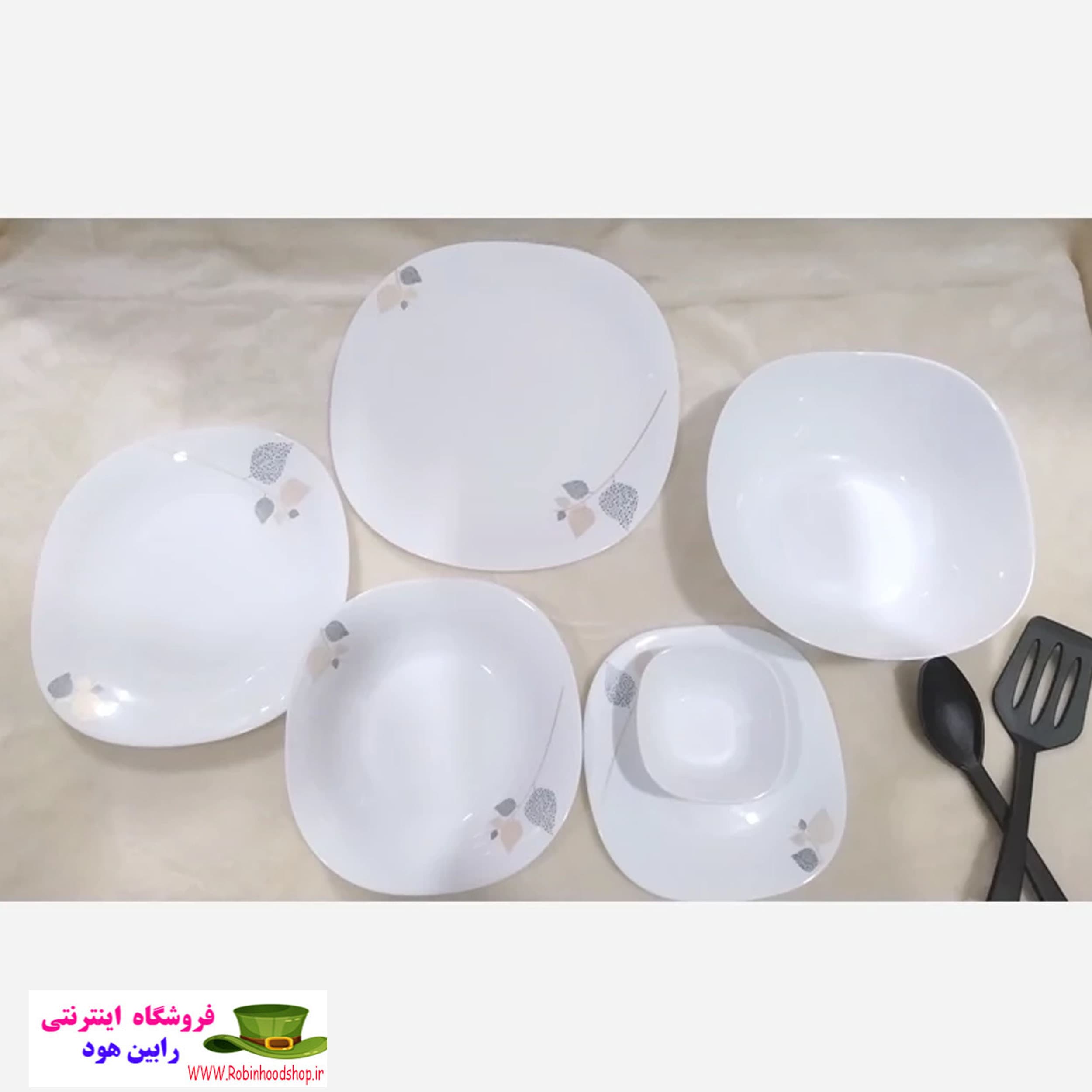 سرویس آرکوپال مربع 26 پارچه طرح گلبرگ، اشانتیون دار